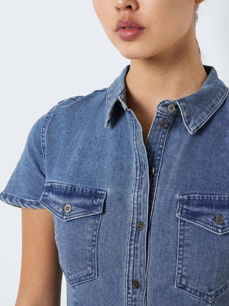 Noisy May SHORT SLEEVED DENIM DRESS - Image 5