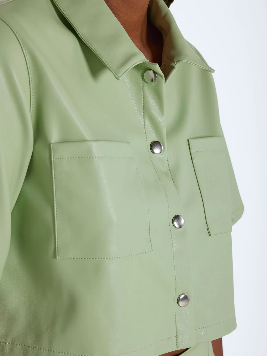 Noisy May COATED CROPPED SHIRT - Image 5