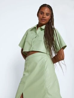 Noisy May COATED CROPPED SHIRT