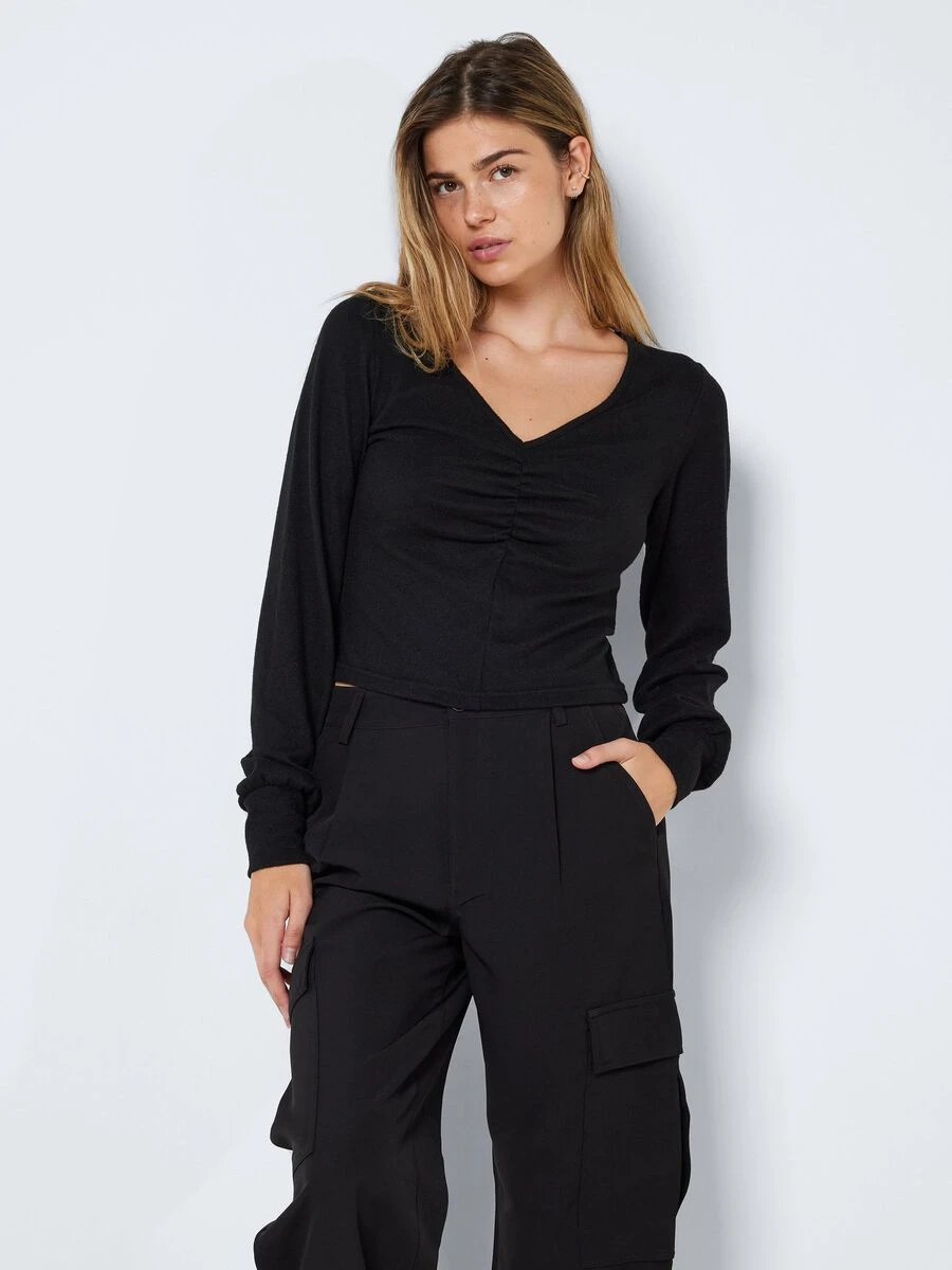 Noisy May LONG SLEEVED V-NECK TOP - Image 2