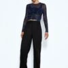 Noisy May HIGH WAISTED STRAIGHT FIT TROUSERS