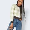 Noisy May CHEQUERED KNITTED PULLOVER