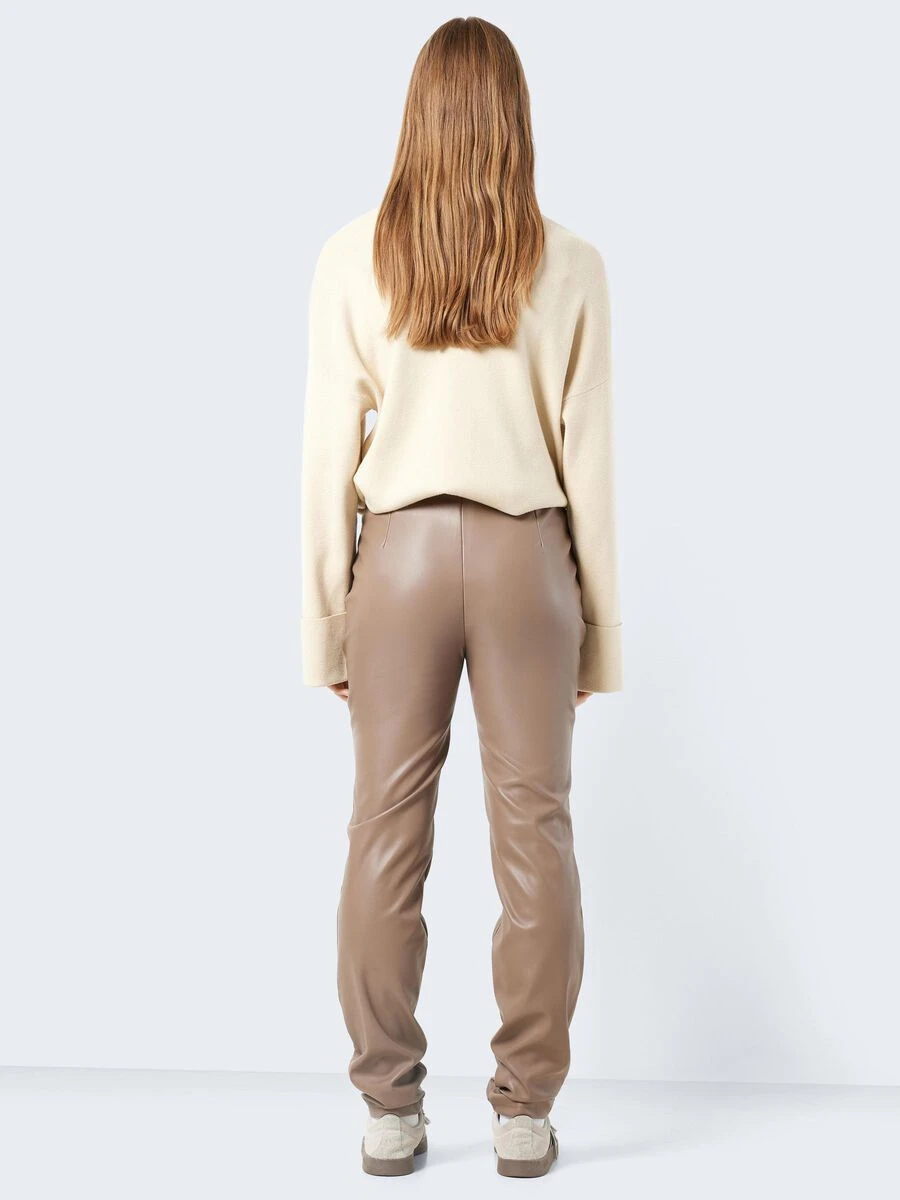 Noisy May CROPPED FAUX LEATHER TROUSERS - Image 4