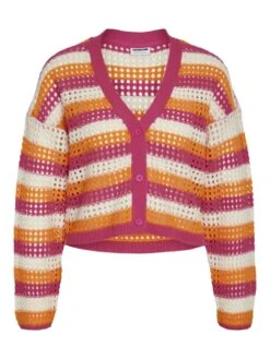 Noisy May CURVE MULTI-COLOURED KNITTED CARDIGAN